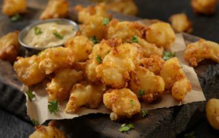 Deep-fried MouCo Cheddar Cheese Curds