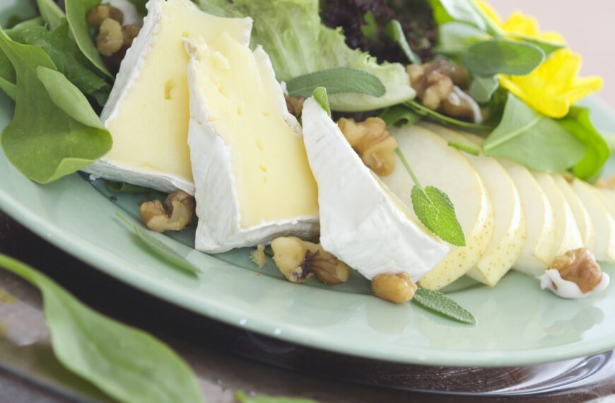 Roasted Pear and MouCo Camembert Salad